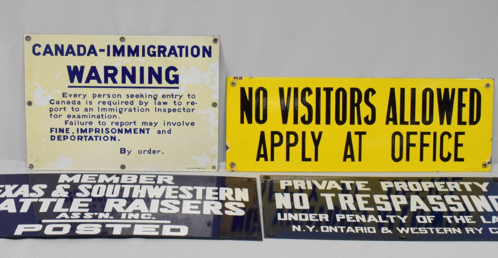 (4) PORCELAIN WARNING & INFORMATION SIGNS (1 of 7)