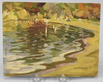 GERTRUDE HORSFORD FISKE OIL ON BOARD PAINTING