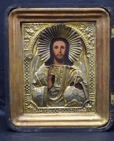 19TH SHADOW FRAME CHRIST ICON
