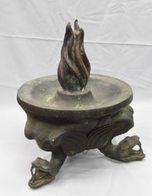 BRONZE FLAME FOOTED FOUNTAIN OR SCULPTURE