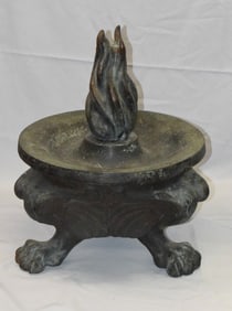 BRONZE FLAME FOOTED FOUNTAIN OR SCULPTURE