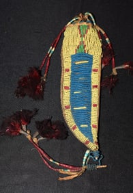19TH C SIOUX BEADED KNIFE SHEATH