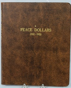 16 US SILVER PEACE DOLLAR ALBUM WITH 1921
