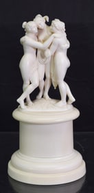 19TH FRENCH CARVED SCULPTURE OF THREE GRACES