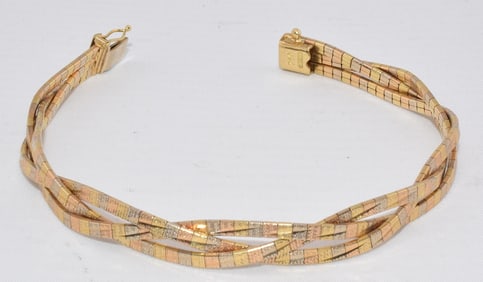 18KT YELLOW GOLD TWIST BRACELET