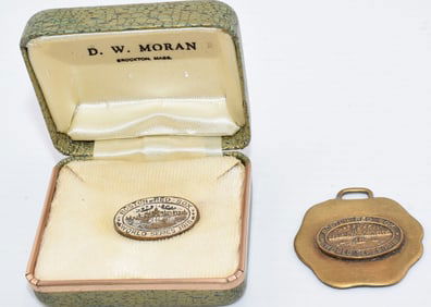 1918 RED SOX WORLD SERIES PRESS PIN & WATCH FOB