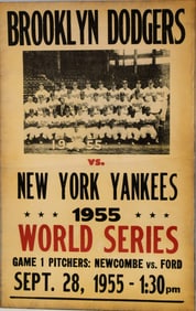 1955 WORLD SERIES BRKLN DODGERS NY YANKEES POSTER