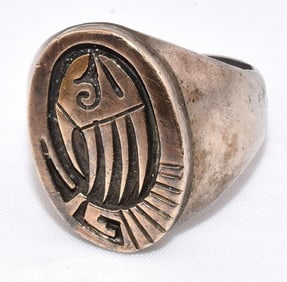 CALVIN PETERSON 14K GOLD OVER SILVER RING