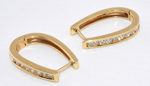14K YELLOW GOLD AND DIAMOND EARRINGS