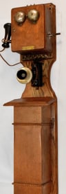 FARR CHICAGO OAK WALL DOUBLE BOX TELEPHONE