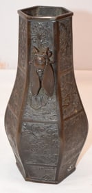 19th JAPANESE BRONZE BUG VASE