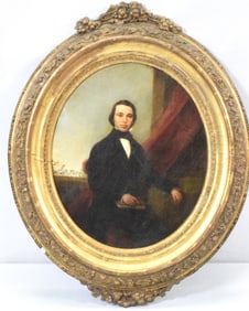 MID - 19TH CENTURY AMERICAN OIL PORTRAIT