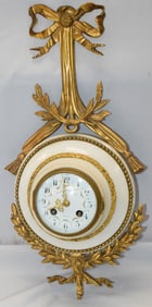 19TH FRENCH MARBLE & BRONZE CARTEL CLOCK