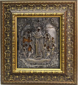 LARGE 19TH C RUSSIAN ORTHODOX ICON