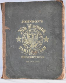 CIVIL WAR ERA JOHNSON'S FAMILY ATLAS 1865