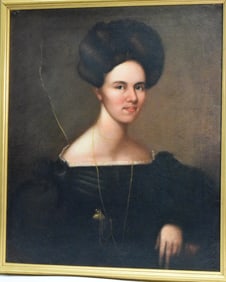 19TH EARLY FEMALE PORTRAIT SAMUEL HOWES