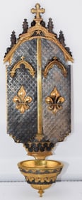 19th/20th FRENCH SILVER TRIPTYCH TABERNACLE STOUP