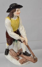 19TH C MEISSEN PORCELAIN WOOD SPLITTER FIGURE