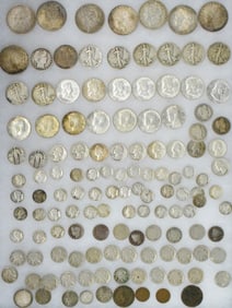 ASSEMBLED U.S. SILVER COINS / U.S. COINS / FOREIGN