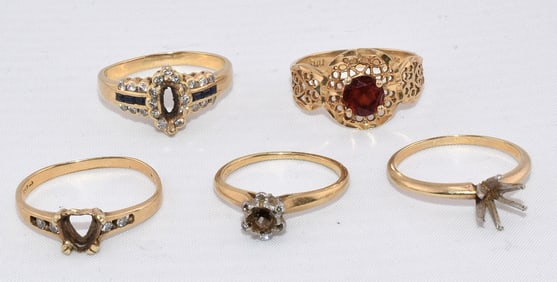 5 GOLD 14K RING SETTINGS