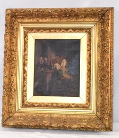 19TH CENTURY SIGNED TREAT CHILDREN OIL PAINTING