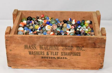 LARGE COLLECTION VINTAGE GLASS UNSORTED MARBLES