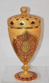 PASABAHCE MAGAZALAN SINIRLI GLASS COVERED CHALICE