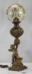 19TH VICTORIAN FIGURAL PARLOR TABLE LAMP