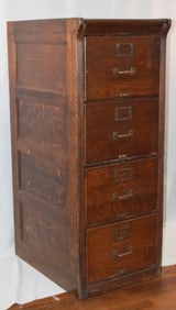 YAWMAN & ERBE LEGAL SIZE OAK FILE CABINET