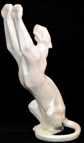 LARGE 20th C MODERN FIBERGLASS PANTHER STATUE