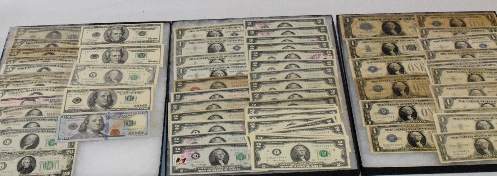 ASSEMBLED US PAPER CURRENCY: Consists of circulated currency. Not graded and in circulated condition. Condition are various should preview in person. 1) Large 1923 one dollar silver certificate note. Circulated and wear. 2)one do