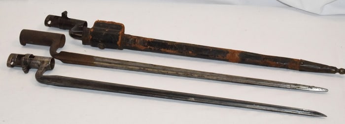 THREE AMERICAN MUSKET SOCKET BAYONETS