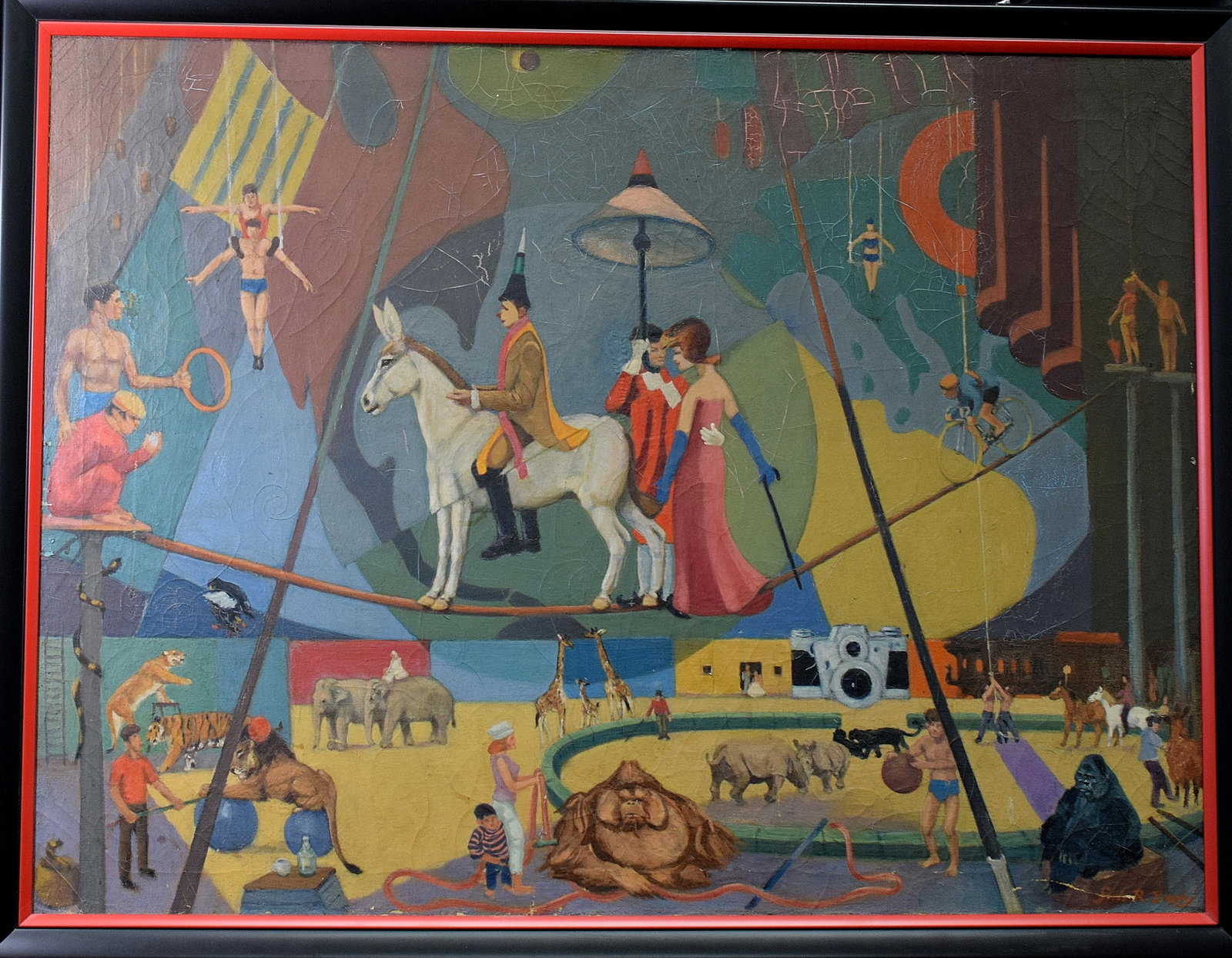 GUIDO RINALDO BORGHI 1903-1971 PAINTING: Guido Rinaldo Borghi (1903 - 1971) was active/lived in New York / Switzerland. Guido Borghi is known for Landscapes, portraits, animal studies, industrial marines. Signed lower rightcorner and back of