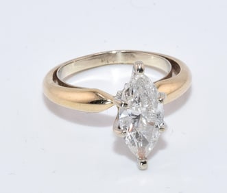 14K YELLOW MARQUISE DIAMOND RING