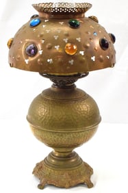 JEWEL WRIGHT & BULTER JEWEL SHADE OIL LAMP