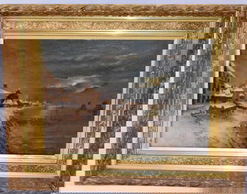 NORWEGIAN SCHOOL SEA COAST OIL PAINTING