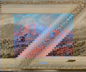 JOE WAANO-GANO BLUSHING BUTTES OIL PAINTING