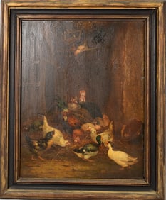 FRENCH 19TH CLAUDE GUILLEMINET OIL PAINTING