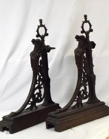 PAIR OF VICTORIAN BRASS CHENETS