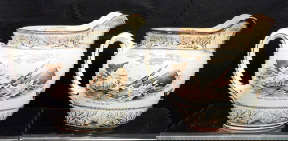 2 BUFFALO POTTERY SOUVENIR PITCHER OF NEW BEDFORD