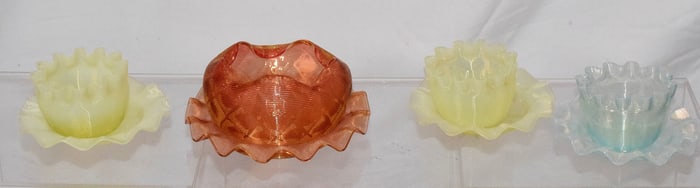 BOSTON & SANDWICH THREADED GLASS BOWLS & PLATES