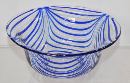 PAIRPOINT STRIPED ART GLASS BOWL