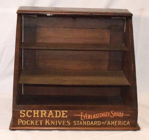 SCHRADE COUNTER TOP ADVERTISING DISPLAY CASE