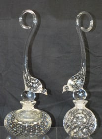 TWO PAIRPOINT FIGURAL STOPPER SCENT BOTTLES