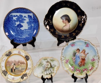 5 ASSEMBLED CHINA HAND PAINTED PLATES