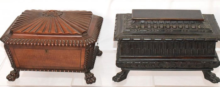 2 CARVED JEWELRY BOXES