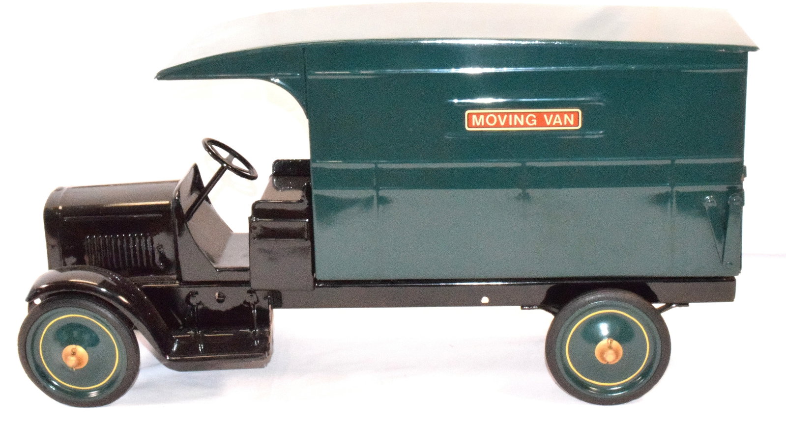 STEELCRAFT PRESSED STEEL MOVING VAN: Original professionally restored Steelcraft preesed steel moving van. 24 inches long. Ca 1925,