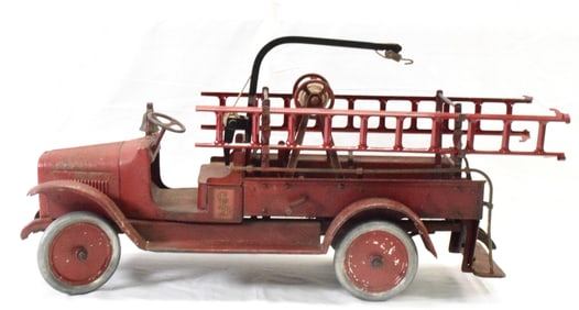 BUDDY L  PRESSED STEEL FIRE LADDER TRUCK