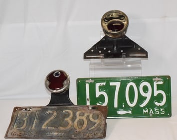 1928 & 1929 MASSACHUSETTS COD FISH LICENSE PLATES
