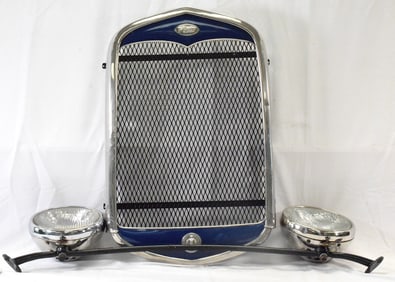 1930's FORD RADIATOR GRILL & SIGNED HEADLIGHTS